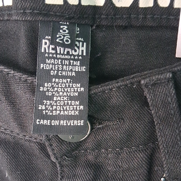 Rewash Black Skinny Distressed Jeans - Picture 3 of 6